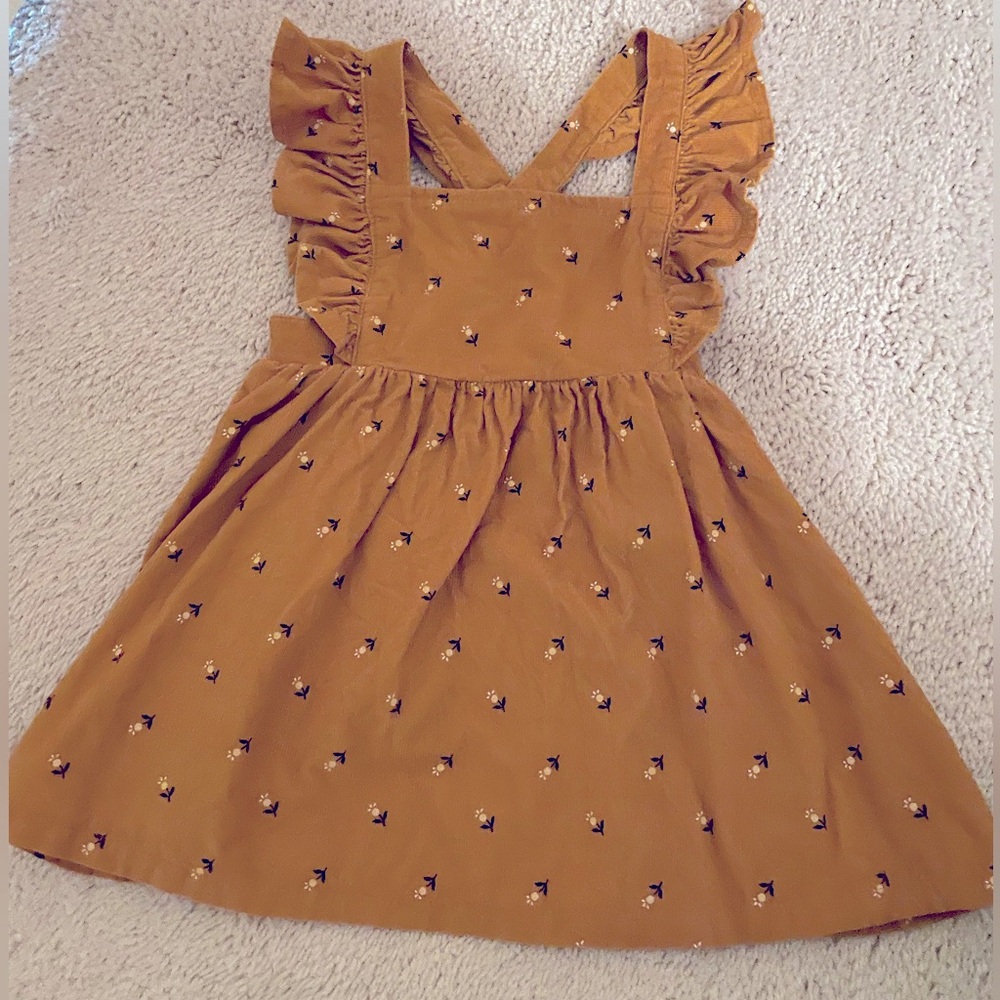Baby GAP Mustard Girls Dress with Ruffle Straps